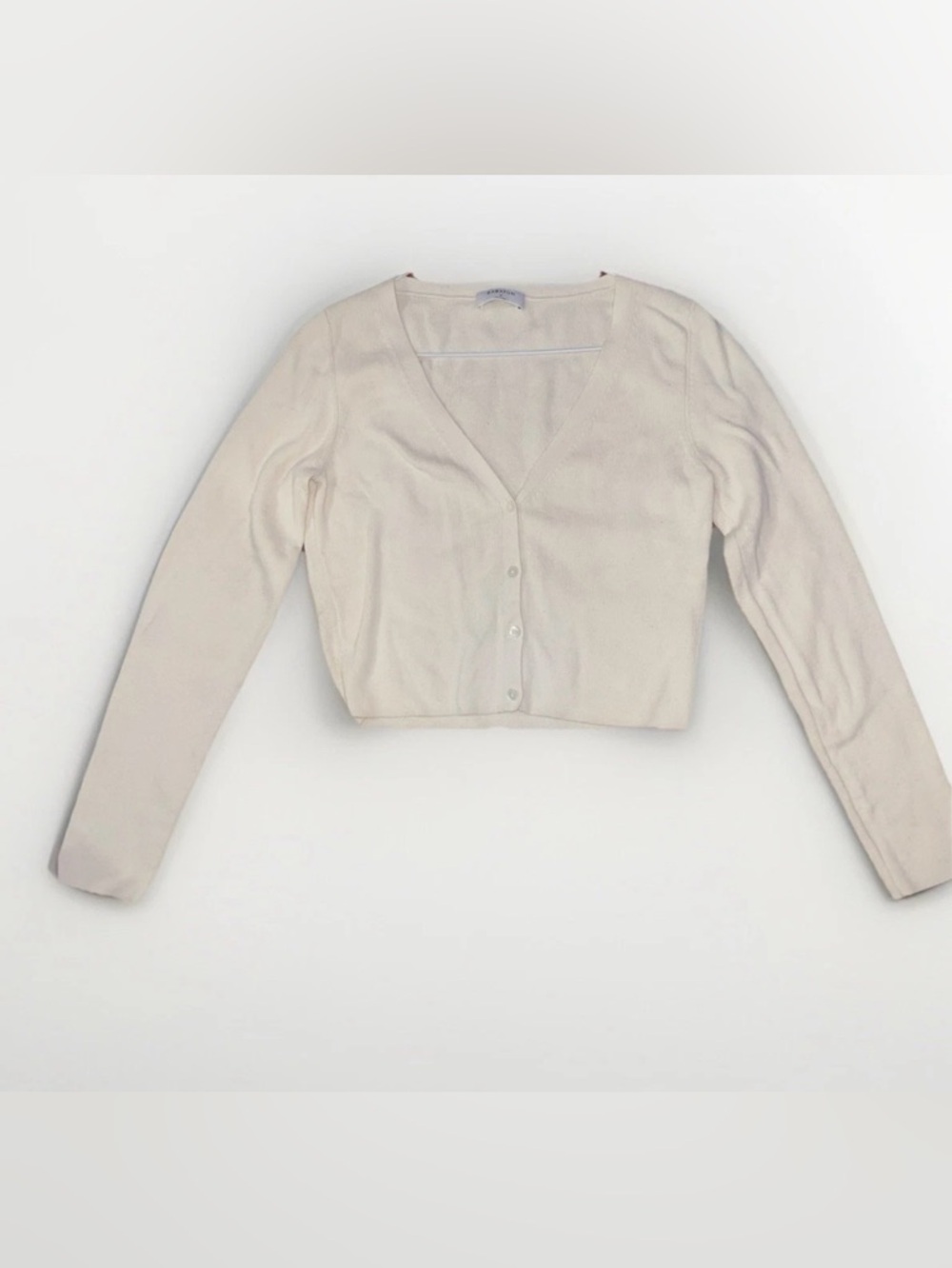 Babaton Cream Cropped Button Cardigan M